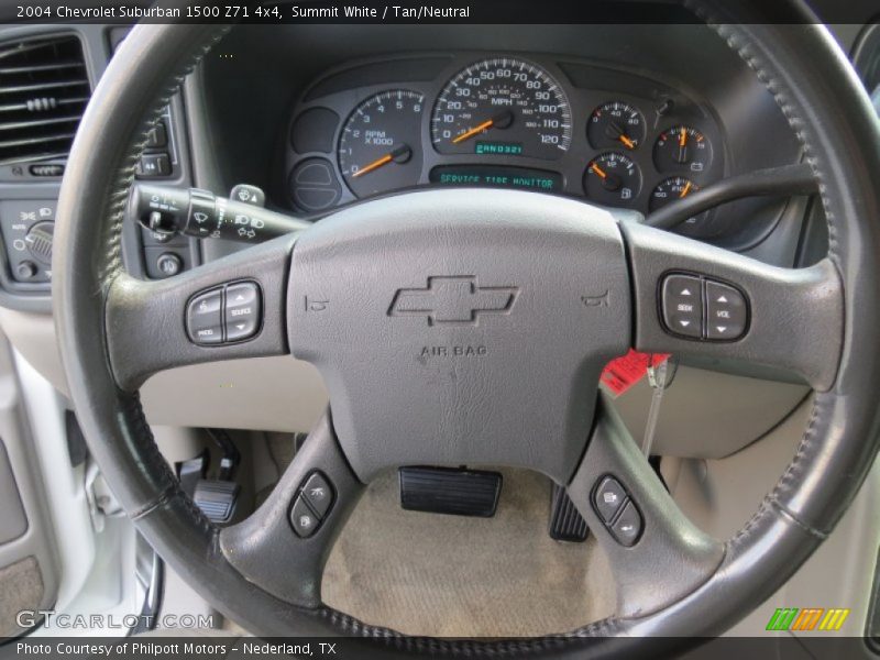 Summit White / Tan/Neutral 2004 Chevrolet Suburban 1500 Z71 4x4