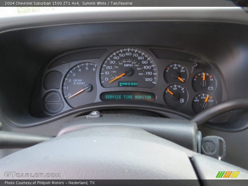 Summit White / Tan/Neutral 2004 Chevrolet Suburban 1500 Z71 4x4