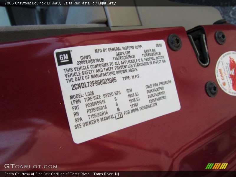 Salsa Red Metallic / Light Gray 2006 Chevrolet Equinox LT AWD