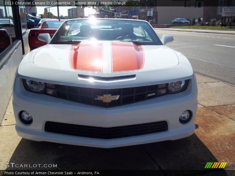 Summit White / Inferno Orange 2013 Chevrolet Camaro SS Convertible