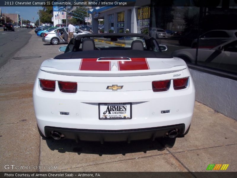 Summit White / Inferno Orange 2013 Chevrolet Camaro SS Convertible