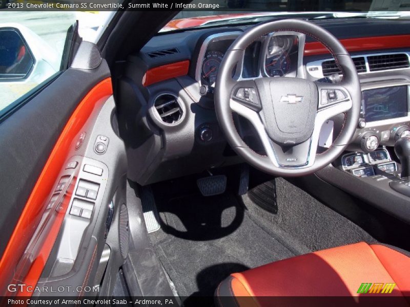 Summit White / Inferno Orange 2013 Chevrolet Camaro SS Convertible