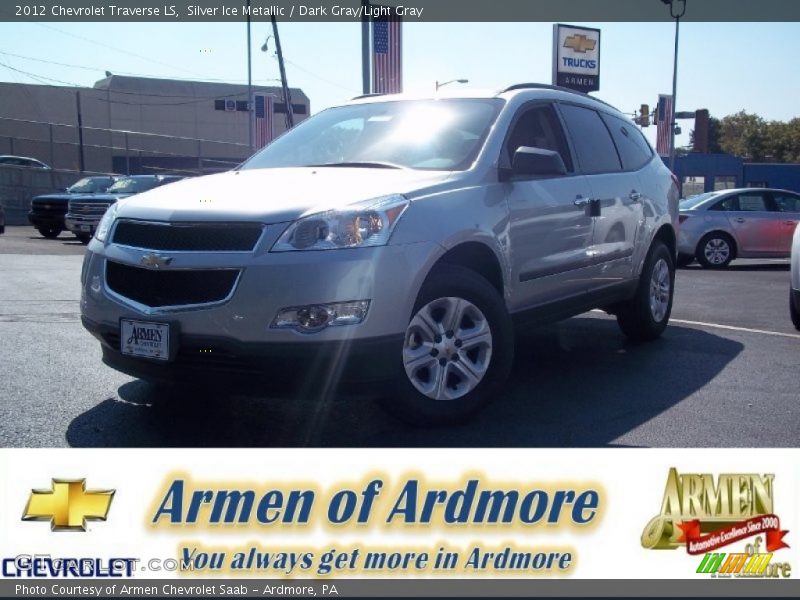 Silver Ice Metallic / Dark Gray/Light Gray 2012 Chevrolet Traverse LS