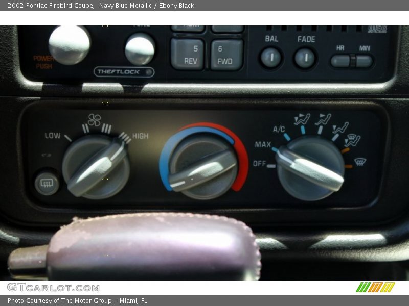 Controls of 2002 Firebird Coupe