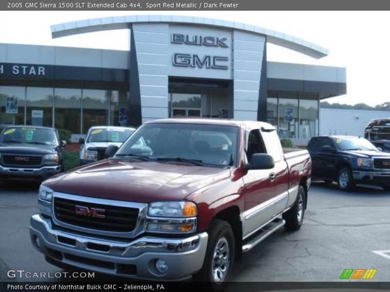 Sport Red Metallic / Dark Pewter 2005 GMC Sierra 1500 SLT Extended Cab 4x4