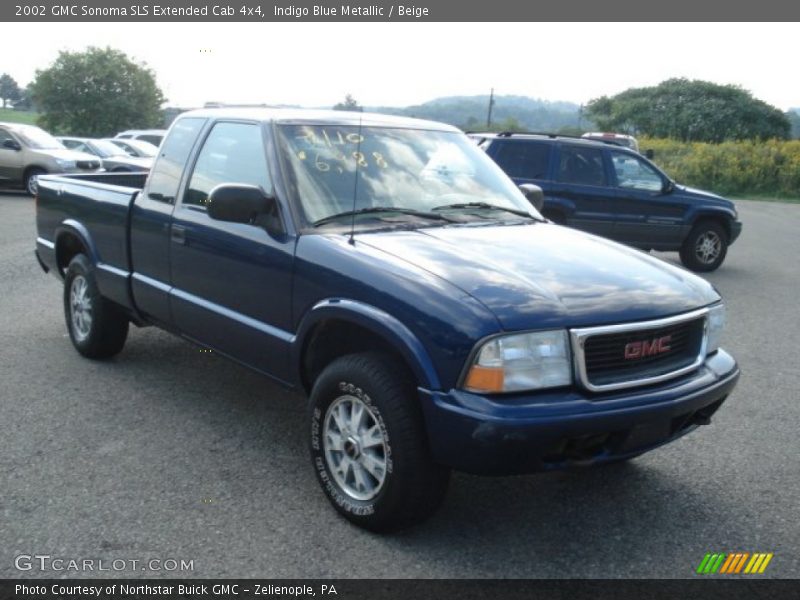 Indigo Blue Metallic / Beige 2002 GMC Sonoma SLS Extended Cab 4x4