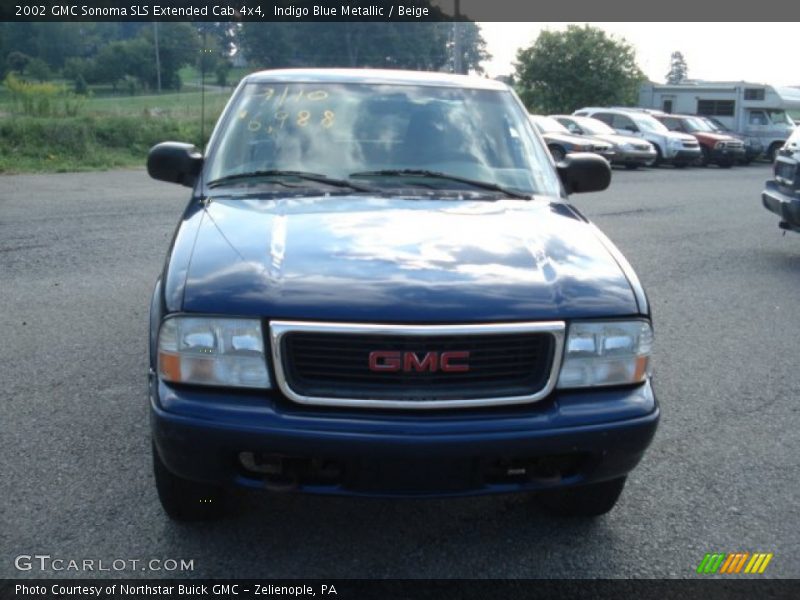 Indigo Blue Metallic / Beige 2002 GMC Sonoma SLS Extended Cab 4x4