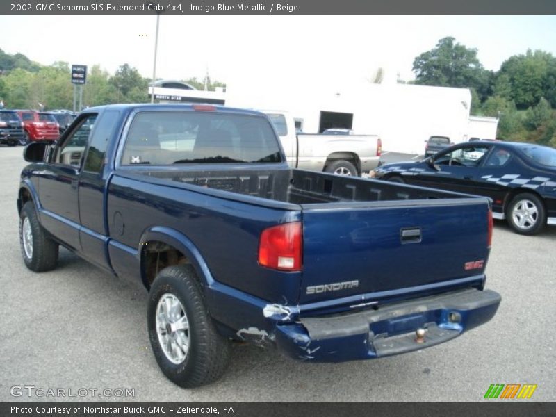Indigo Blue Metallic / Beige 2002 GMC Sonoma SLS Extended Cab 4x4