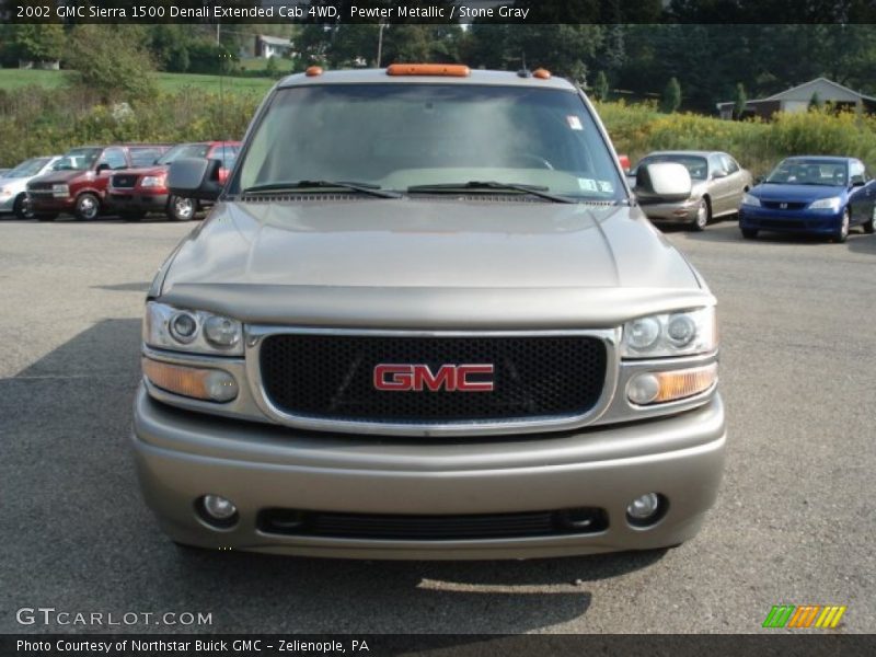 Pewter Metallic / Stone Gray 2002 GMC Sierra 1500 Denali Extended Cab 4WD
