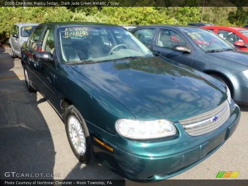 Dark Jade Green Metallic / Gray 2000 Chevrolet Malibu Sedan