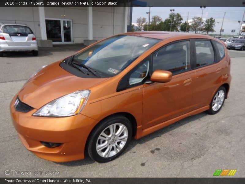 Orange Revolution Metallic / Sport Black 2010 Honda Fit Sport