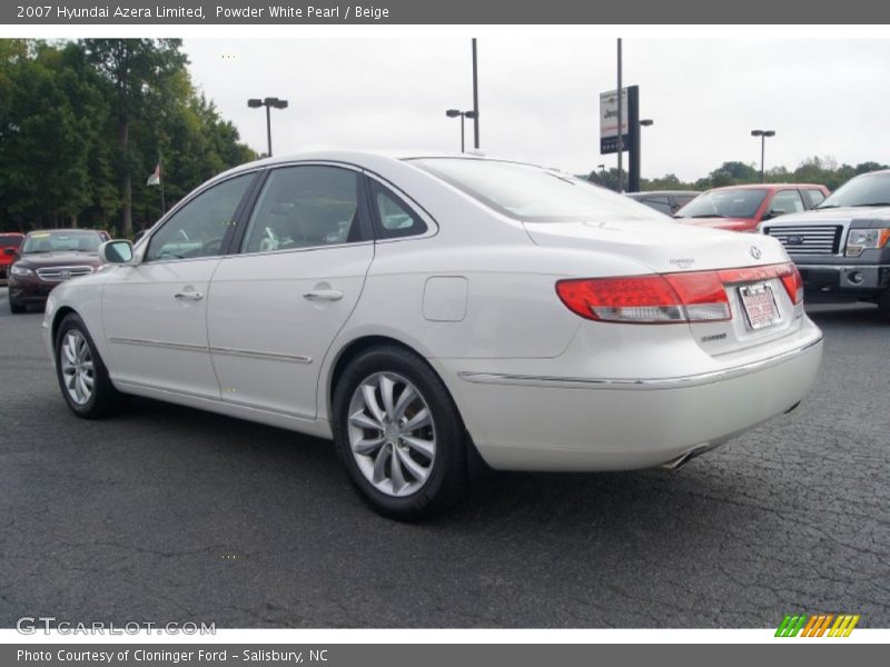 Powder White Pearl / Beige 2007 Hyundai Azera Limited