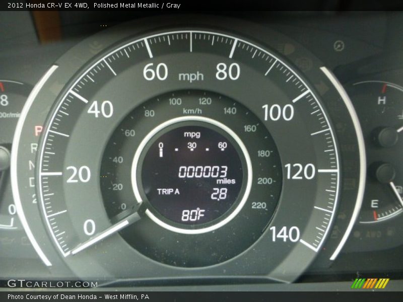 Polished Metal Metallic / Gray 2012 Honda CR-V EX 4WD