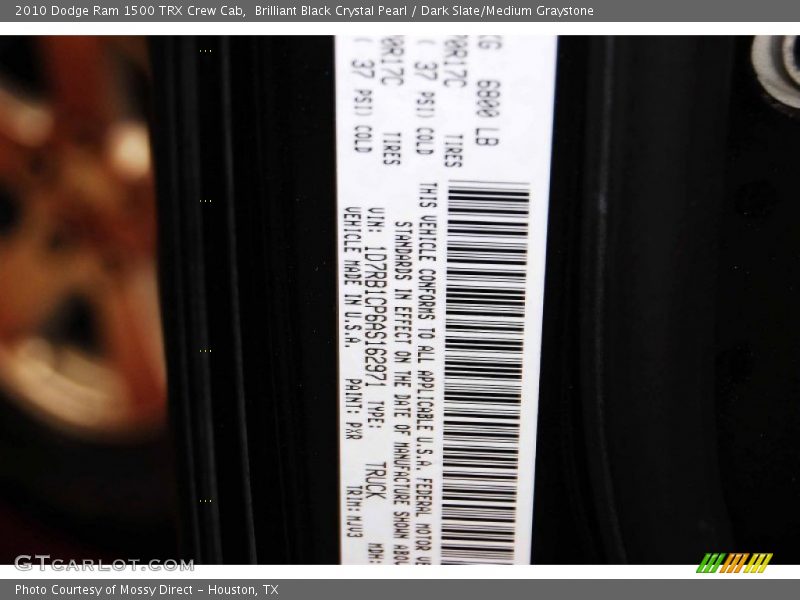 Brilliant Black Crystal Pearl / Dark Slate/Medium Graystone 2010 Dodge Ram 1500 TRX Crew Cab