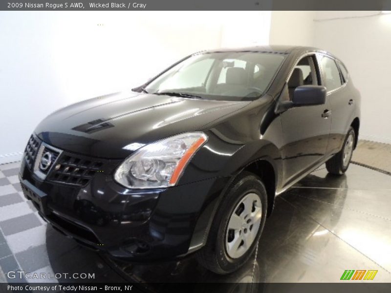 Wicked Black / Gray 2009 Nissan Rogue S AWD