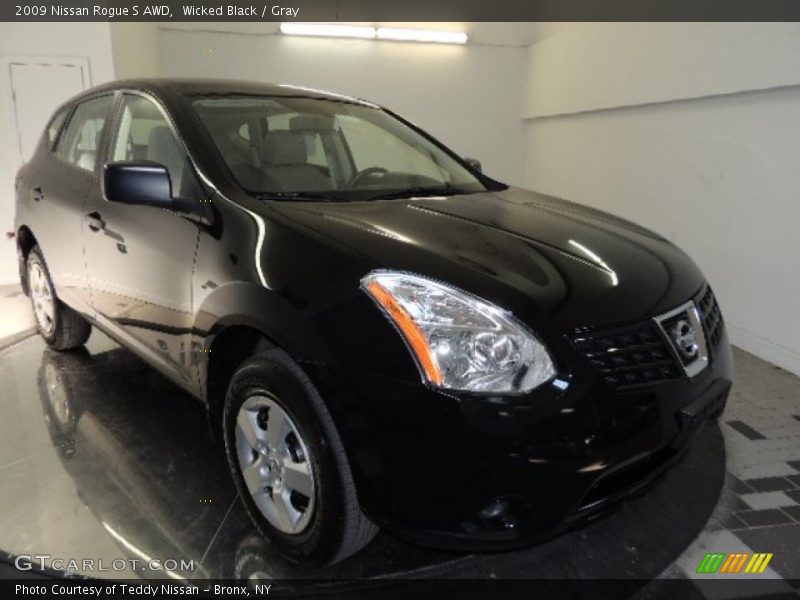 Wicked Black / Gray 2009 Nissan Rogue S AWD