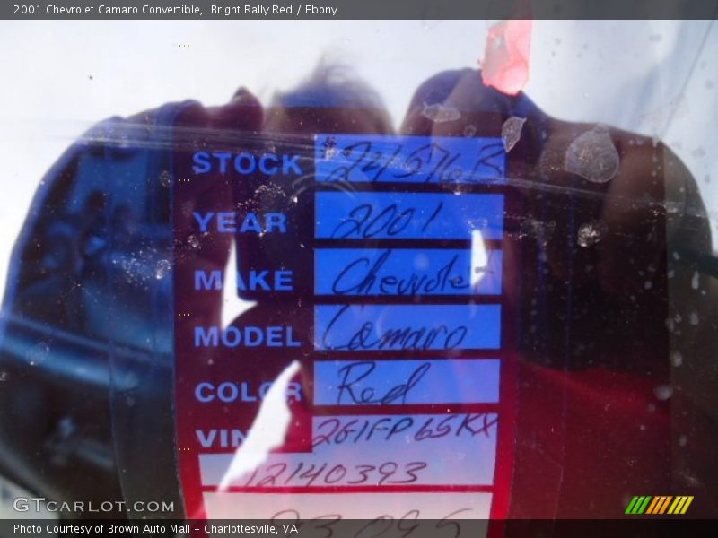 Bright Rally Red / Ebony 2001 Chevrolet Camaro Convertible