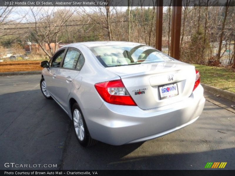 Alabaster Silver Metallic / Gray 2012 Honda Civic EX Sedan