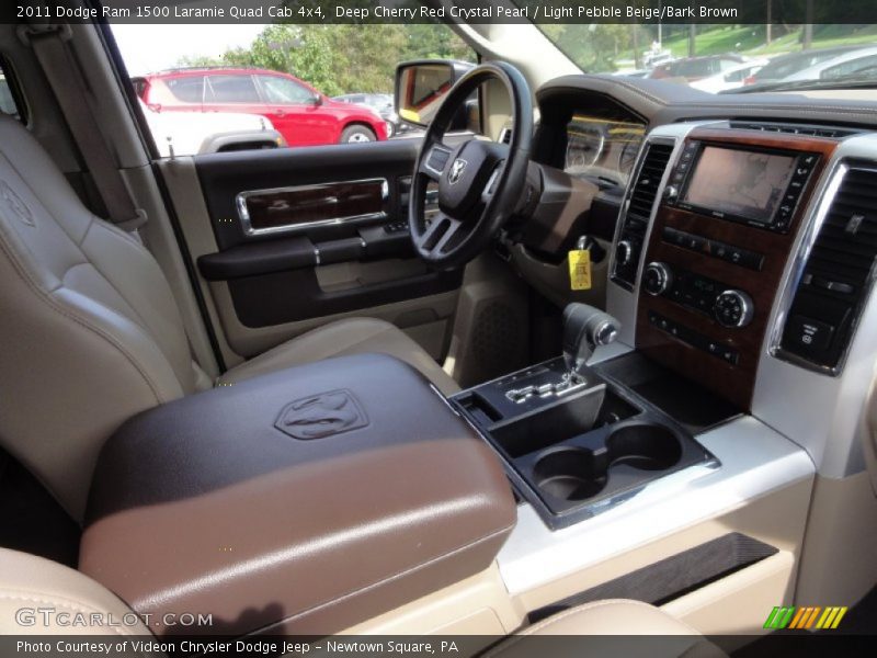 Deep Cherry Red Crystal Pearl / Light Pebble Beige/Bark Brown 2011 Dodge Ram 1500 Laramie Quad Cab 4x4