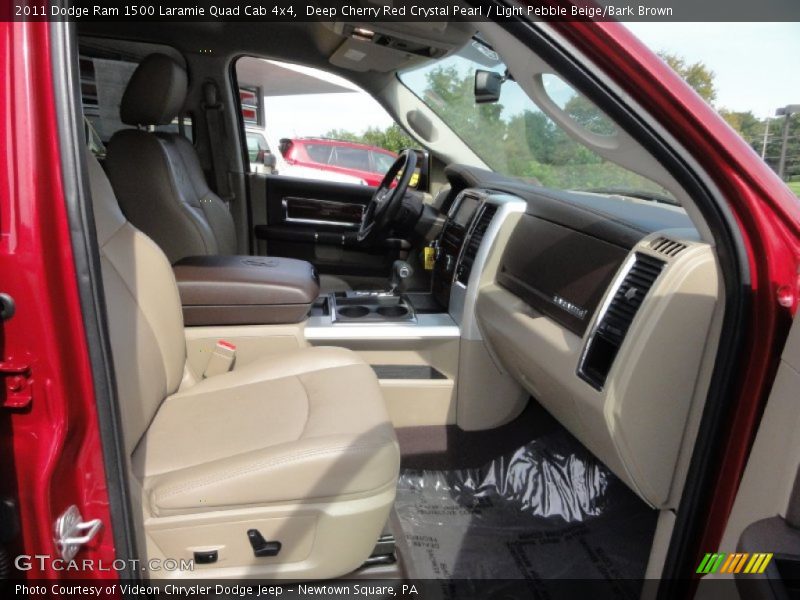 Deep Cherry Red Crystal Pearl / Light Pebble Beige/Bark Brown 2011 Dodge Ram 1500 Laramie Quad Cab 4x4