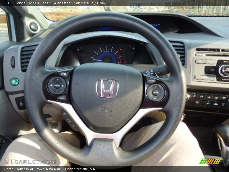 Alabaster Silver Metallic / Gray 2012 Honda Civic EX Sedan