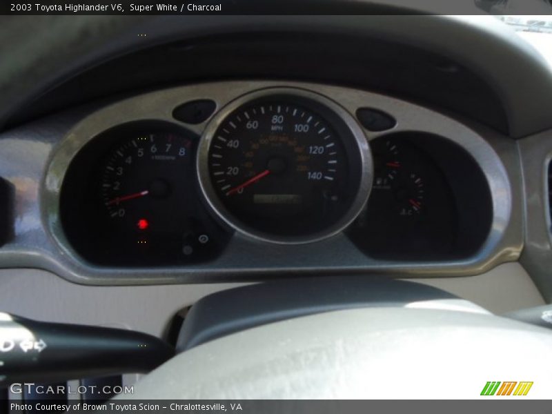 Super White / Charcoal 2003 Toyota Highlander V6