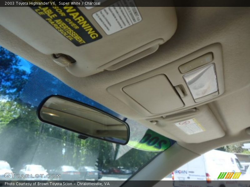 Super White / Charcoal 2003 Toyota Highlander V6