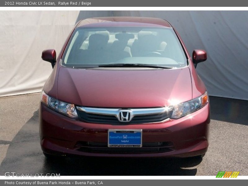 Rallye Red / Beige 2012 Honda Civic LX Sedan