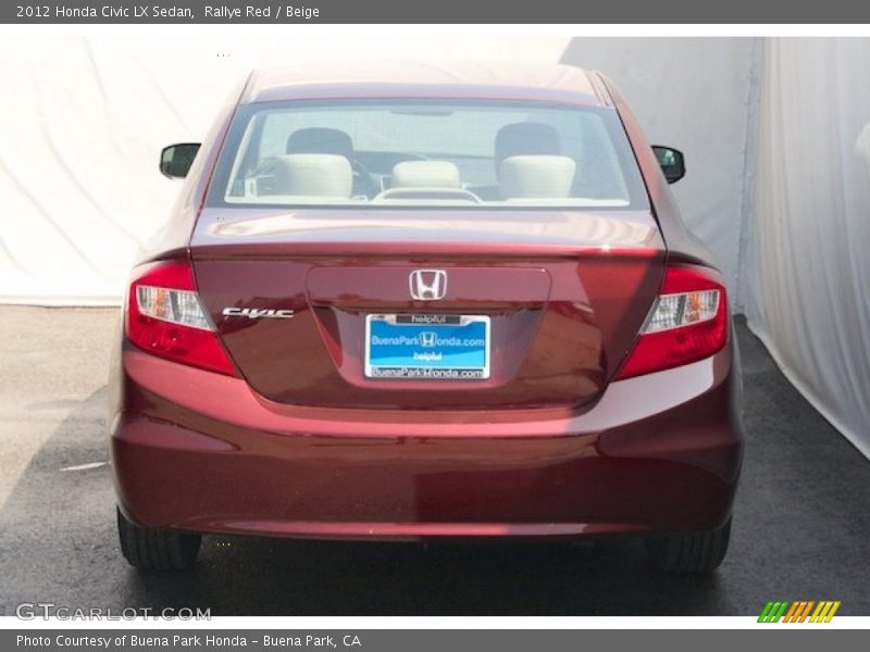 Rallye Red / Beige 2012 Honda Civic LX Sedan