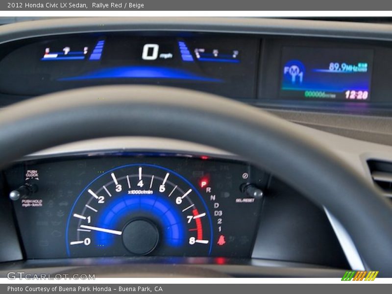 Rallye Red / Beige 2012 Honda Civic LX Sedan