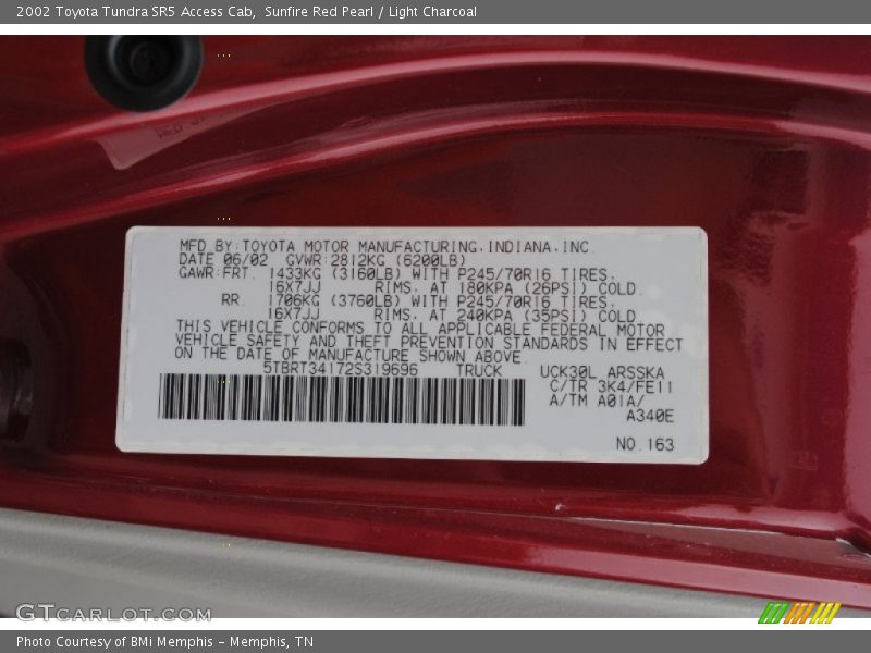 Sunfire Red Pearl / Light Charcoal 2002 Toyota Tundra SR5 Access Cab