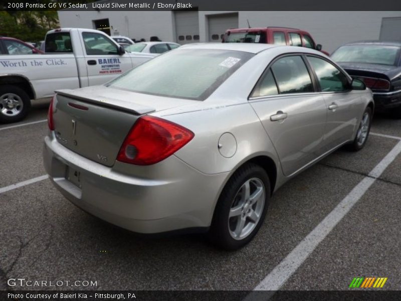 Liquid Silver Metallic / Ebony Black 2008 Pontiac G6 V6 Sedan