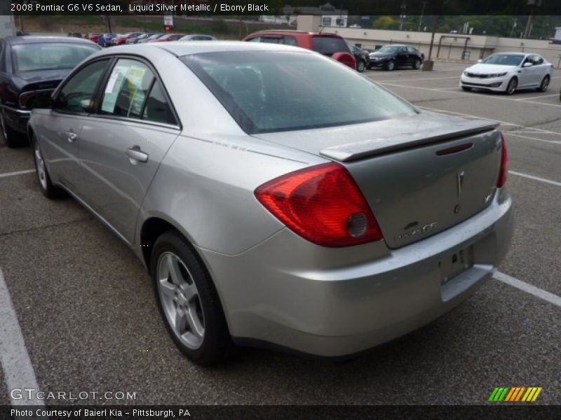 Liquid Silver Metallic / Ebony Black 2008 Pontiac G6 V6 Sedan