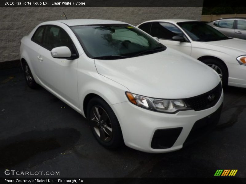 Clear White / Stone 2010 Kia Forte Koup EX