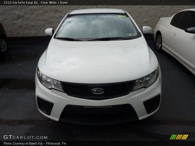 Clear White / Stone 2010 Kia Forte Koup EX