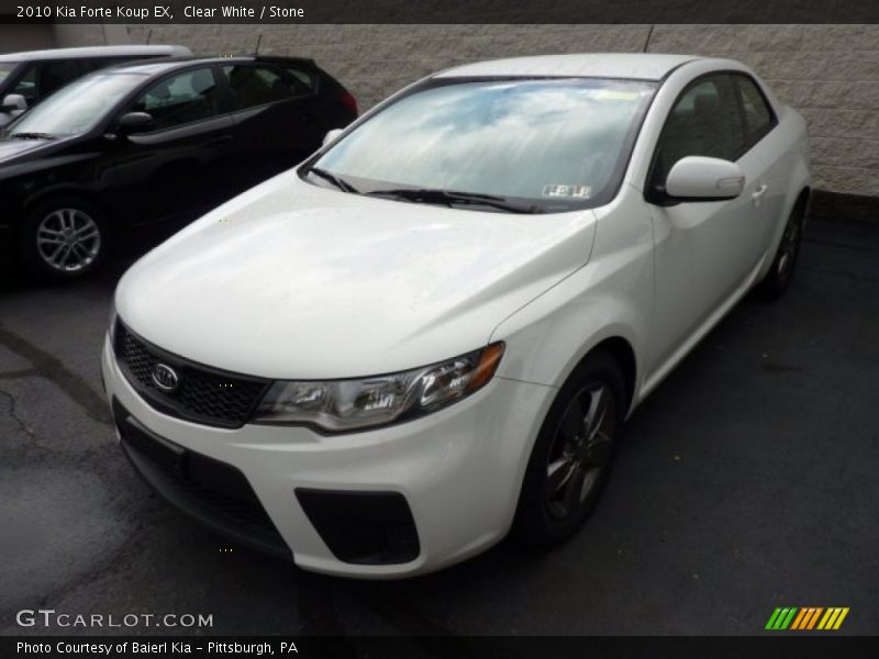 Clear White / Stone 2010 Kia Forte Koup EX