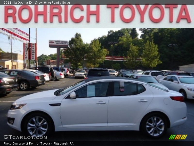 Snow White Pearl / Beige 2011 Kia Optima EX
