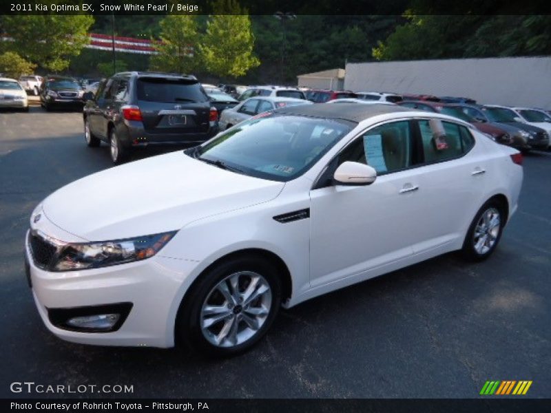 Snow White Pearl / Beige 2011 Kia Optima EX