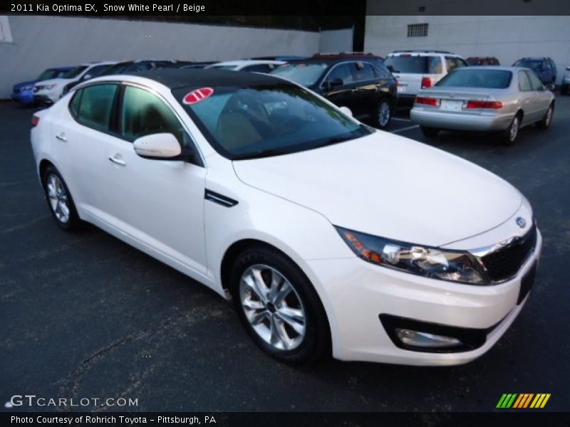 Snow White Pearl / Beige 2011 Kia Optima EX