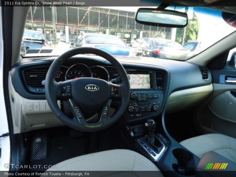 Snow White Pearl / Beige 2011 Kia Optima EX