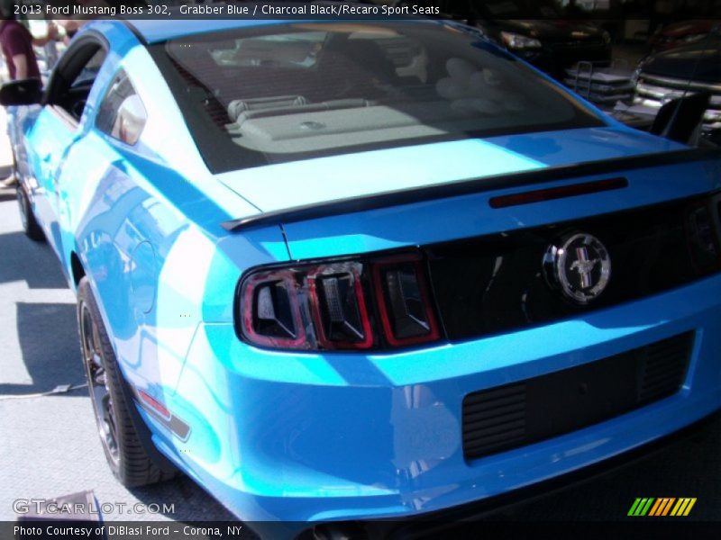 Grabber Blue / Charcoal Black/Recaro Sport Seats 2013 Ford Mustang Boss 302