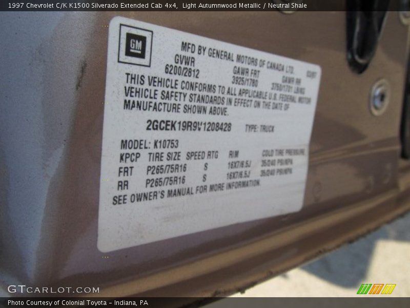 Light Autumnwood Metallic / Neutral Shale 1997 Chevrolet C/K K1500 Silverado Extended Cab 4x4