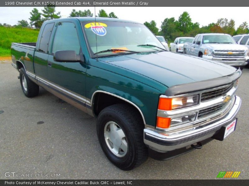 Emerald Green Metallic / Gray 1998 Chevrolet C/K K1500 Extended Cab 4x4