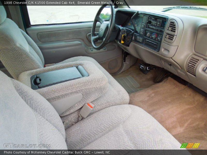 Emerald Green Metallic / Gray 1998 Chevrolet C/K K1500 Extended Cab 4x4