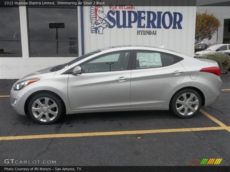 Shimmering Air Silver / Black 2013 Hyundai Elantra Limited