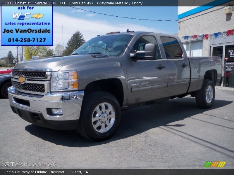 Graystone Metallic / Ebony 2012 Chevrolet Silverado 3500HD LT Crew Cab 4x4
