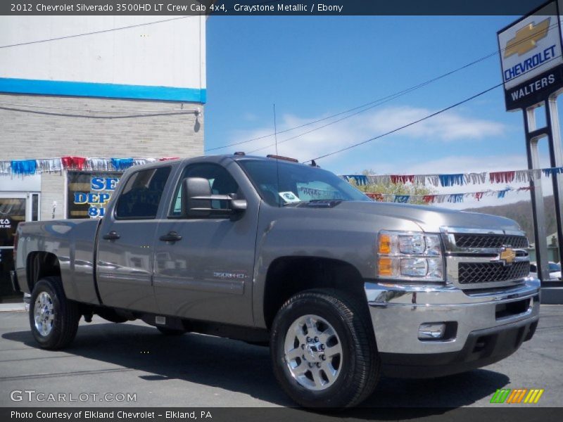 Graystone Metallic / Ebony 2012 Chevrolet Silverado 3500HD LT Crew Cab 4x4