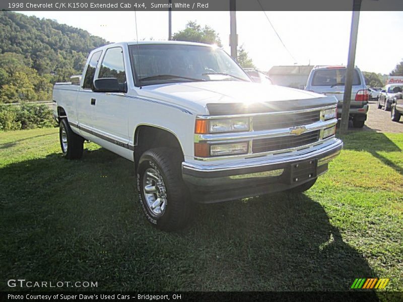 Summit White / Red 1998 Chevrolet C/K K1500 Extended Cab 4x4