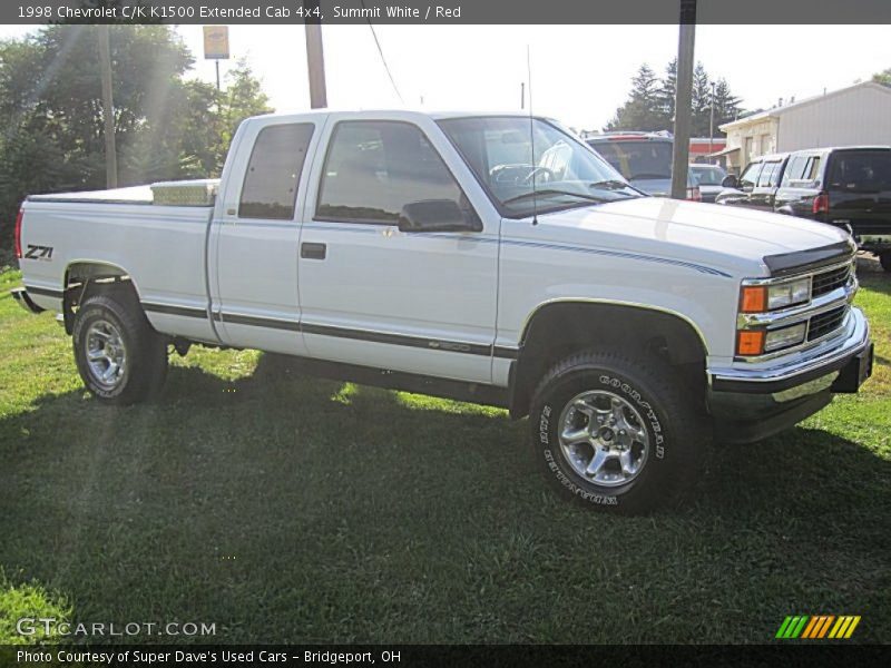 Summit White / Red 1998 Chevrolet C/K K1500 Extended Cab 4x4