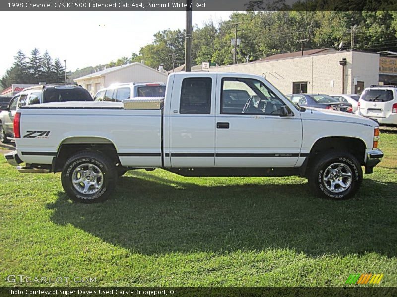 Summit White / Red 1998 Chevrolet C/K K1500 Extended Cab 4x4